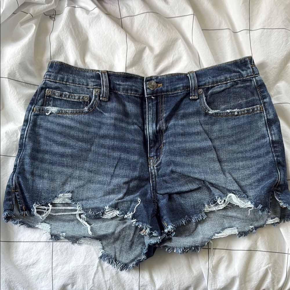 Aerie M Women's Distressed/Elastic Denim Shorts